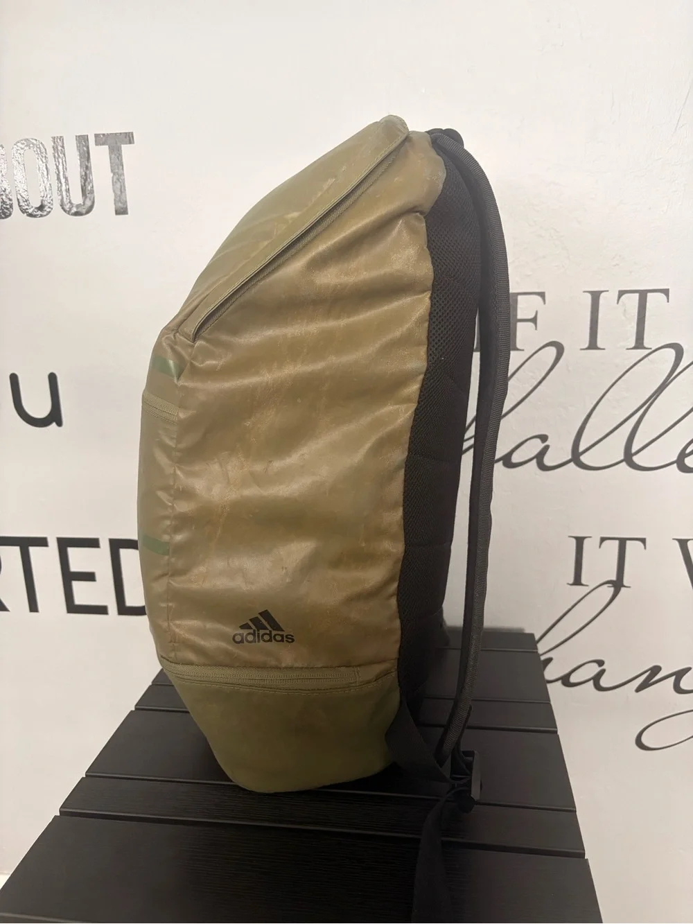 Adidas Olive Green Climacool Technology Backpack with Shoe Compartment